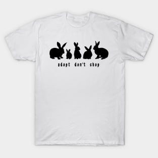 Adopt Don't Shop - Bunny Edition (Unisex Black) T-Shirt